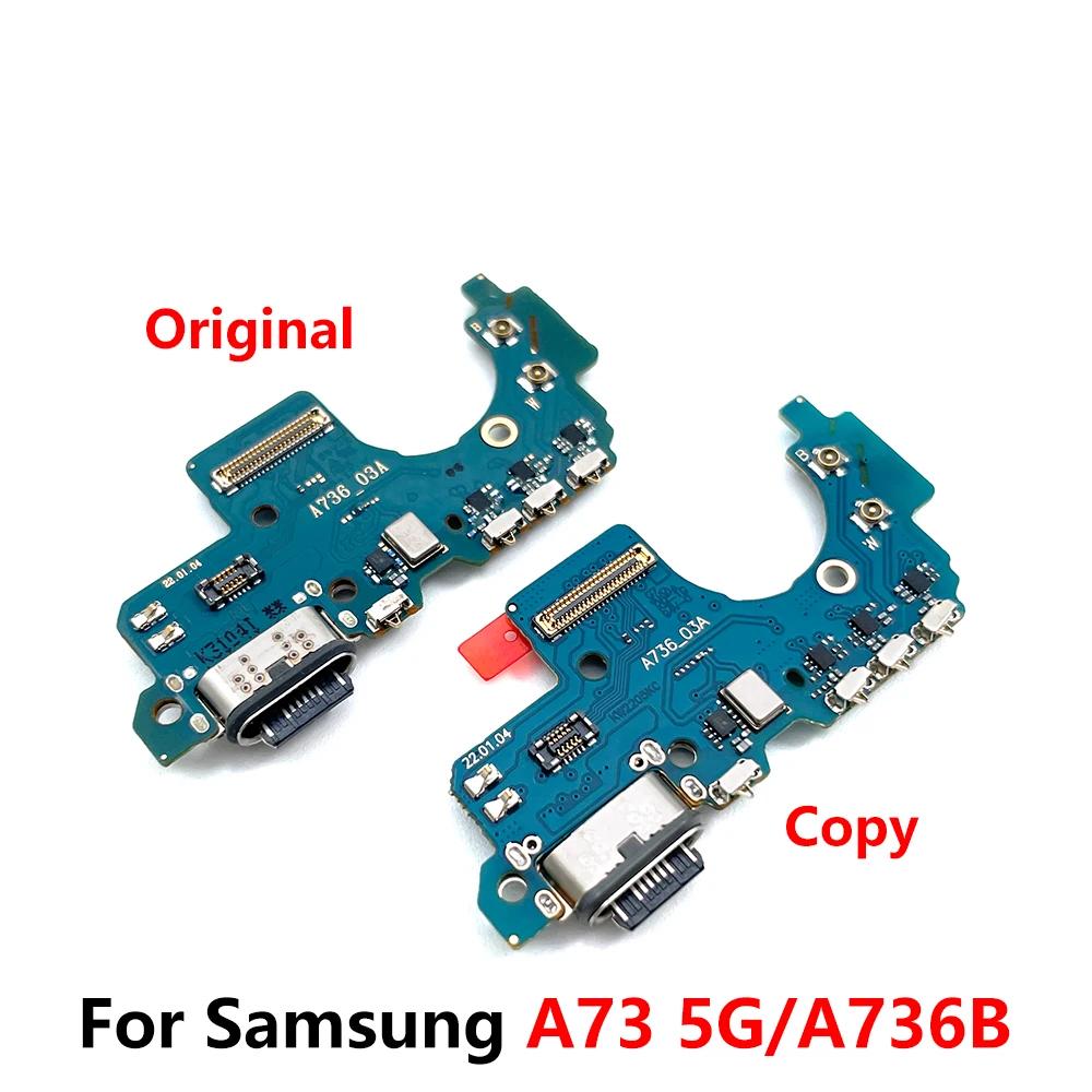 Original For Samsung A73 5G A736 A736B USB Charging Port Dock Connector Board Mainboard Main Flex Cable Repair Parts