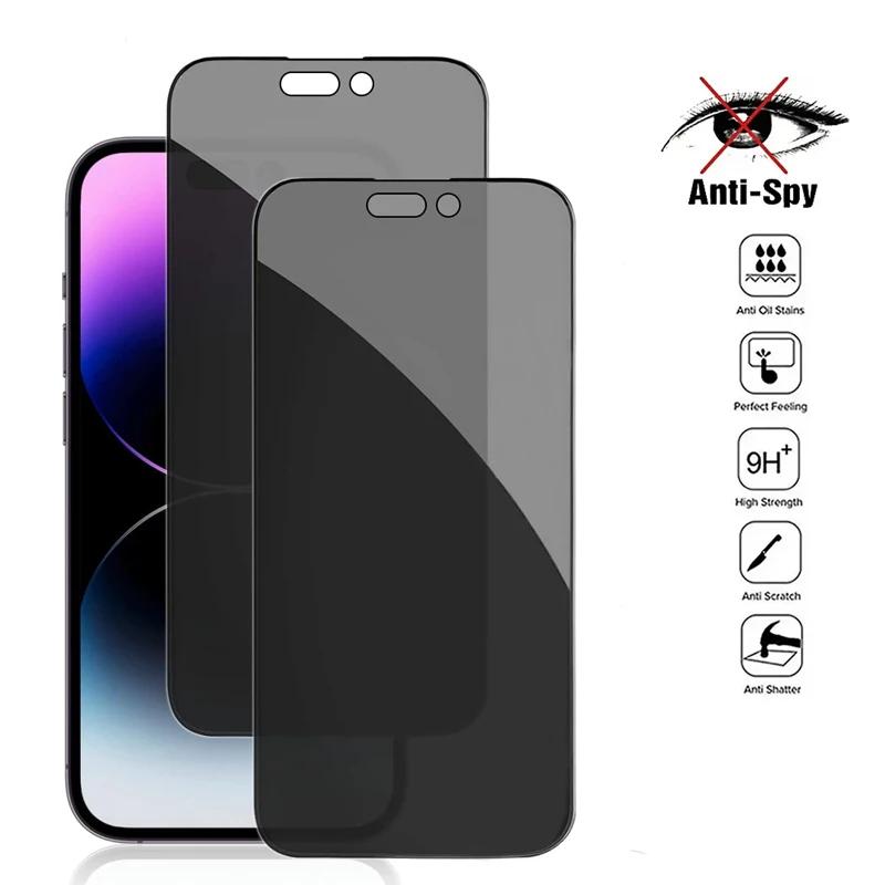 3D Privacy Screen Protectors For iPhone 15 Plus Anti-spy Protective Glass For iPhone 15 Pro Max